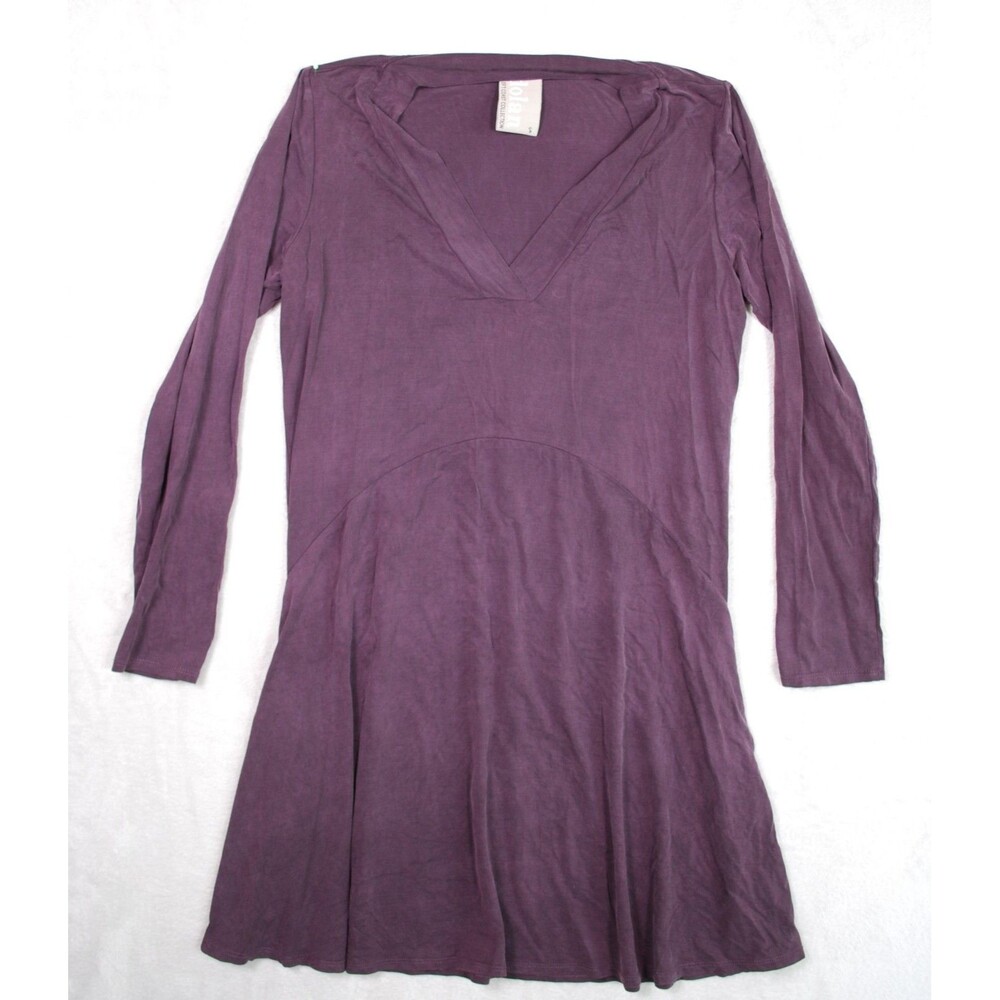Anthropologie DOLAN Left Coast Plum Purple Long Sleeve V-Neck Dress Size S